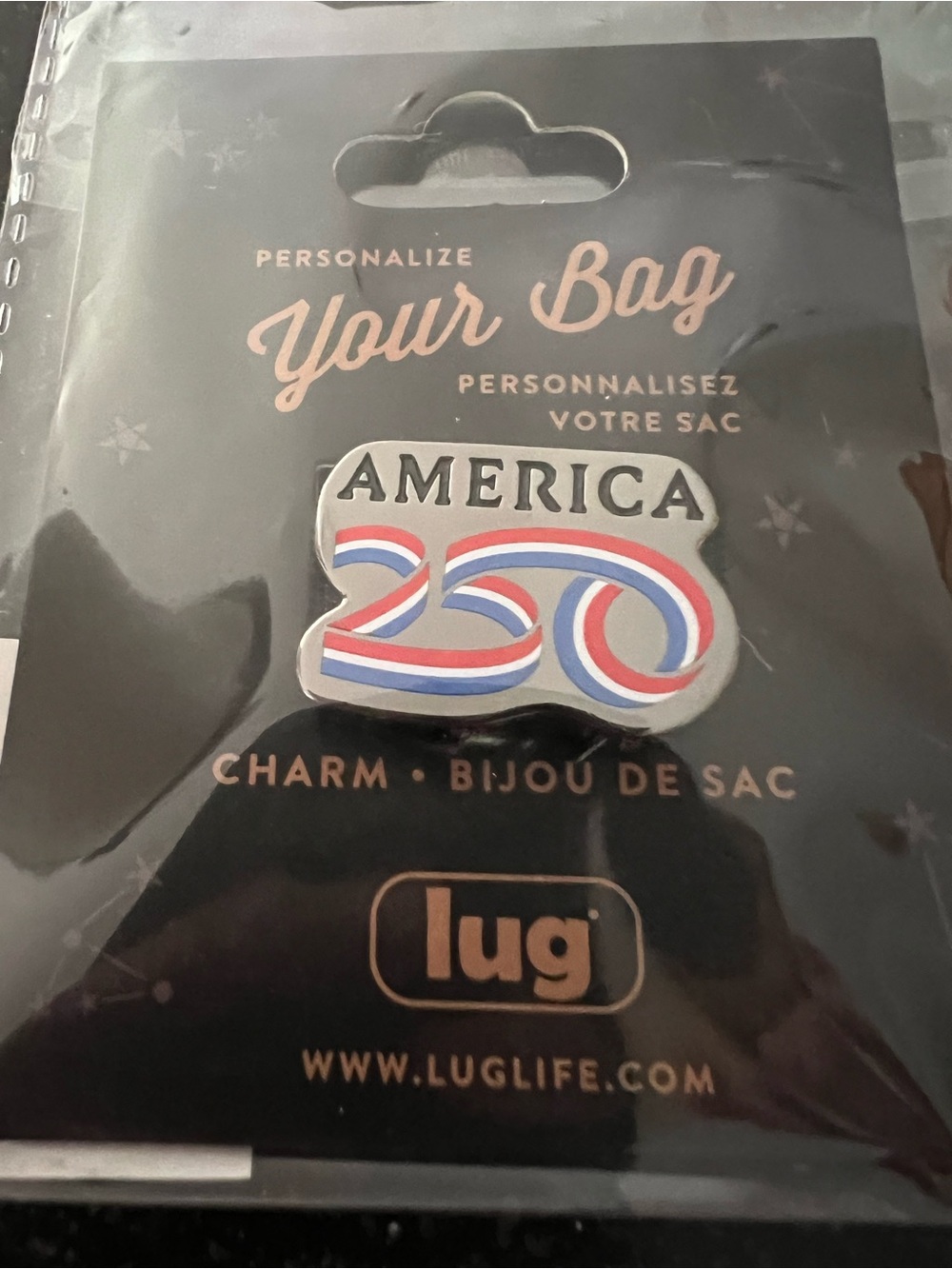 Lug America 250 Charm — Red, White, Blue NWT